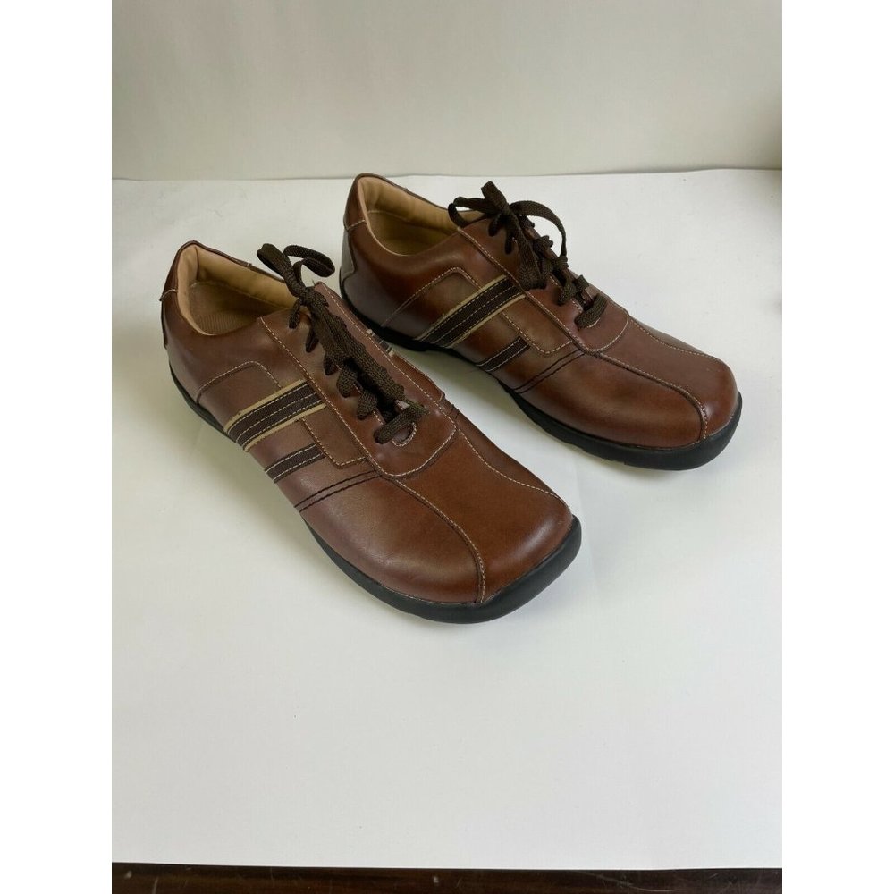 State Street Men's Brown Faux Leather Casual Oxford Lace Up Shoe - Size 10 1/2